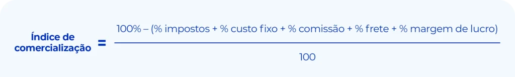 Fórmula para cálculo do índice de comercialização.