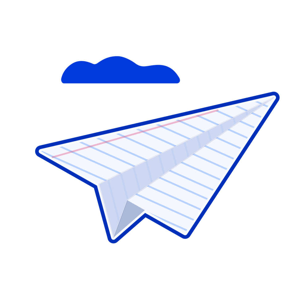 ilustração de avião de papel voando