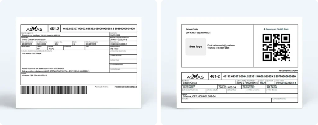 Diferença entre boleto sem Qr code e boleto com qr code pix.