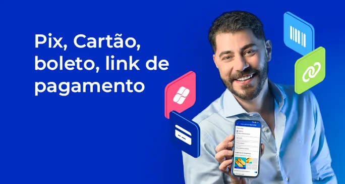 Pix, Cartão, boleto, link de pagamento (colocar os ícones deles) Os meios de pagamento ideais para o seu negócio