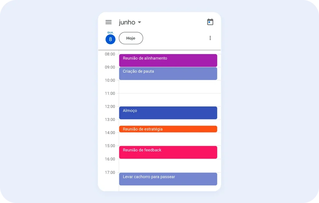 Como organizar agenda de trabalho no Google Agenda.