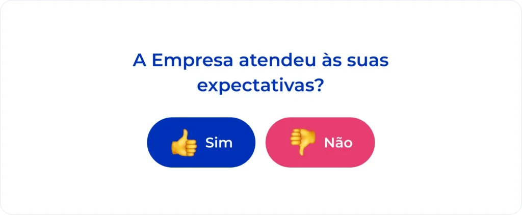 Modelo de pesquisa de satisfação Sim e Não.