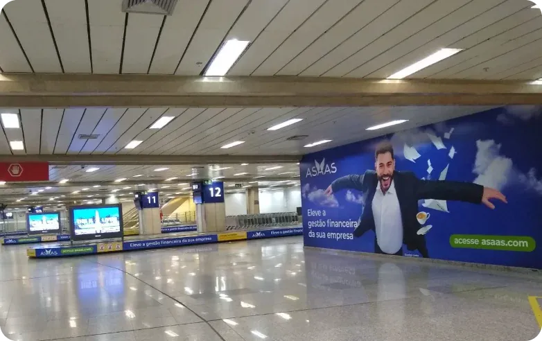 Mídia aeroportuária Asaas