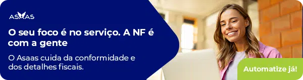 O seu foco é no serviço. A NF é com a gente. O Asaas cuida da conformidade e dos detalhes fiscais. Automatize já!