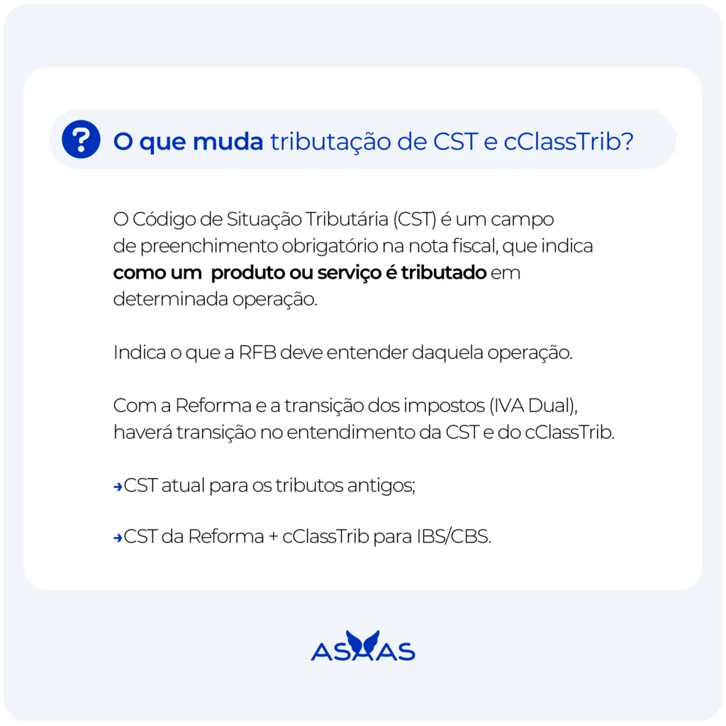 Detalhamento do que muda no CST e cClassTrib.