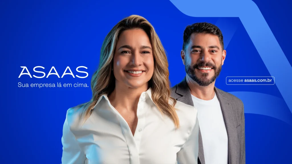 Evaristo Costa e Fernanda Gentil em nova campanha publicitária do Asaas.